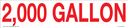 PVC-184-XXGR - 18"W X 4"H - "XXX GALLON" R/W PVC 3MM UV Ink