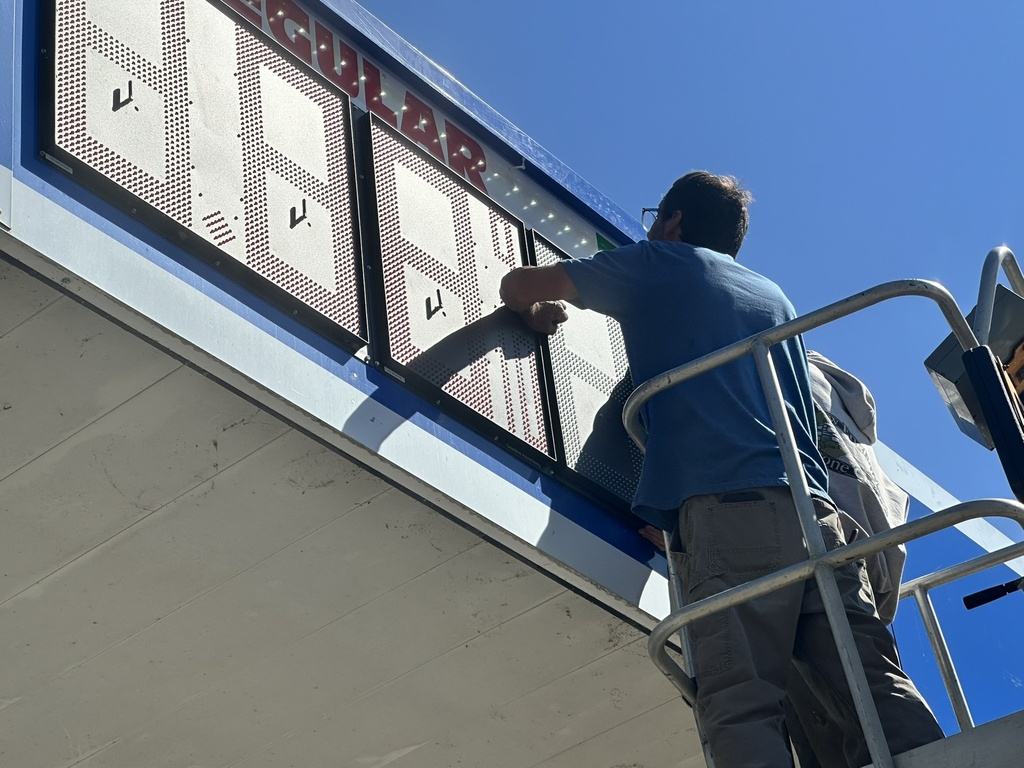 24" High DIP LED Fuel Price Sign. 65.75" x 29" x 0.75" Weatherproof Retrofit System Assembled Complete with Meanwell Power Supply