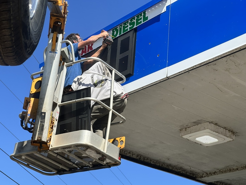 24" High DIP LED Fuel Price Sign. 65.75" x 29" x 0.75" Weatherproof Retrofit System Assembled Complete with Meanwell Power Supply