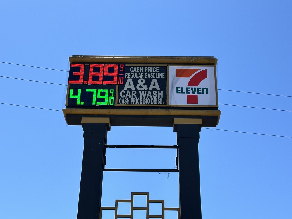 48" High DIP LED Fuel Price Sign. 117.4" x 52.64" x 0.75" Weatherproof Retrofit System Assembled Complete with Meanwell Power Supply