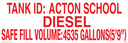 CVD-248-AST - 24"W X 8"H - TANK ID PRODUCT NAME SAFE FILL... DECAL - 2" high letters