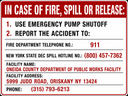 CAS-2416-ICOF - 24"W X 16"H - Emergency Procedure Sign - Red / Black on White Aluminum