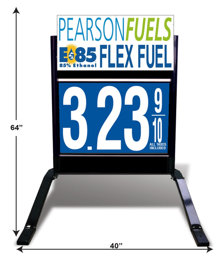 1 GRADE VXS110 SERIES FUEL PRICE SIGN WITH 22" FLIP DIGITS VERSA DISPLAY - FREESTANDING - CURB STAND - MONUMENT STYLE