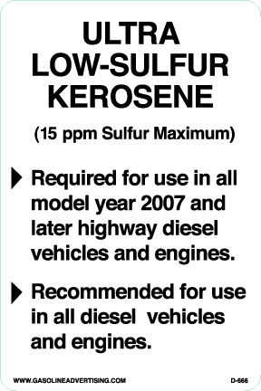 D-666 EPA Regulaed Kerosene Decal - ULTRA LOW...