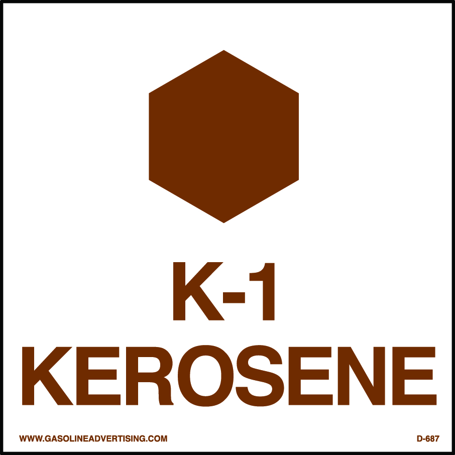 D-687 - 6"W x 6"H - API Color Coded Decal - K-1 KEROSENE