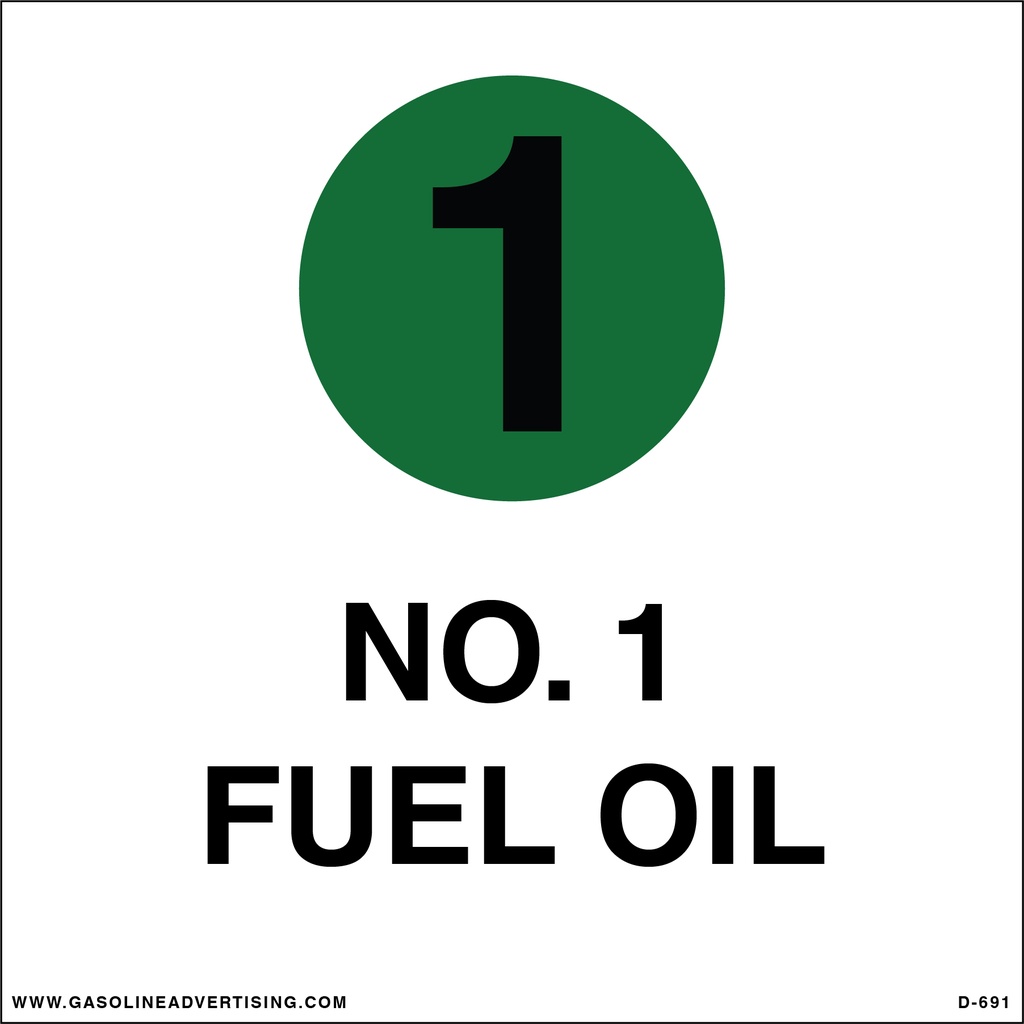 D-691 - 6"W x 6"H - API Color Coded Decal - NO. 1 FUEL OIL