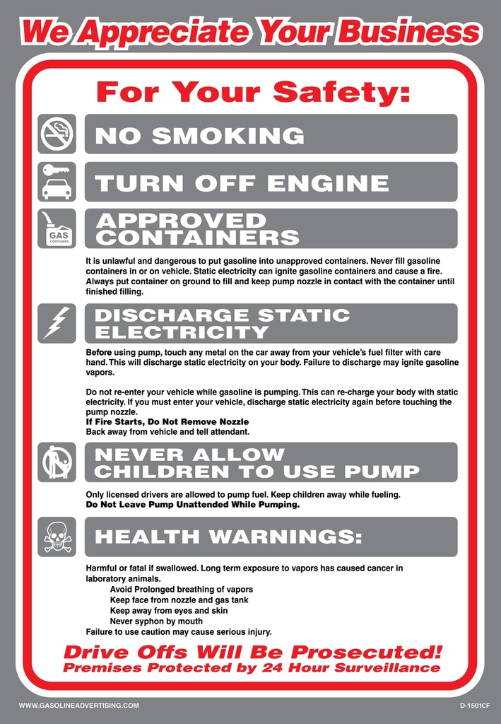 D-1501CF - FUELING INSTRUCTION DECAL