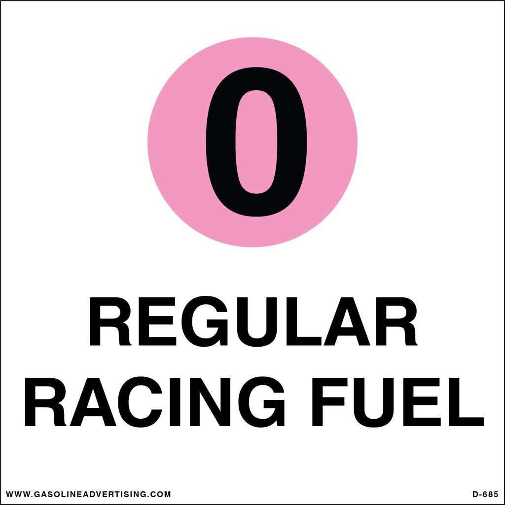 D-685 API Color Coded Decal - REGULAR RACING FUEL