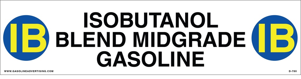 D-780 API COLOR CODED DECAL - ISOBUTANOL BLEND MIDGRADE GASOLINE