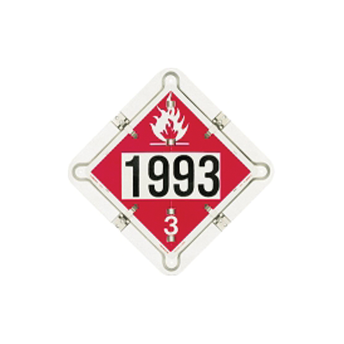 DOT-103 Multi Flip Metal Placard - Flammable 1203, Combustible 1993, Flammable 1993, Blank