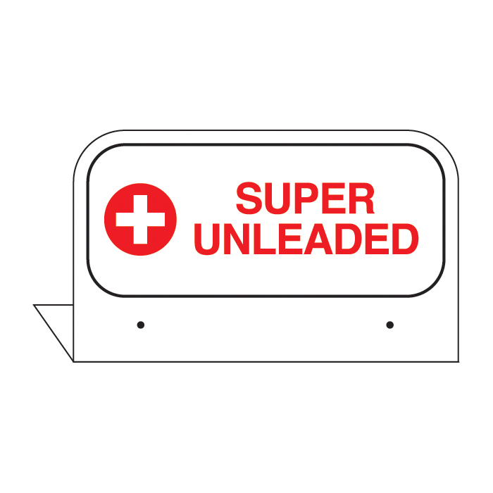 FPI-17-O -  3.5" x 2.625" Fill Pipe ID Tag "SUPER UNLEADED"