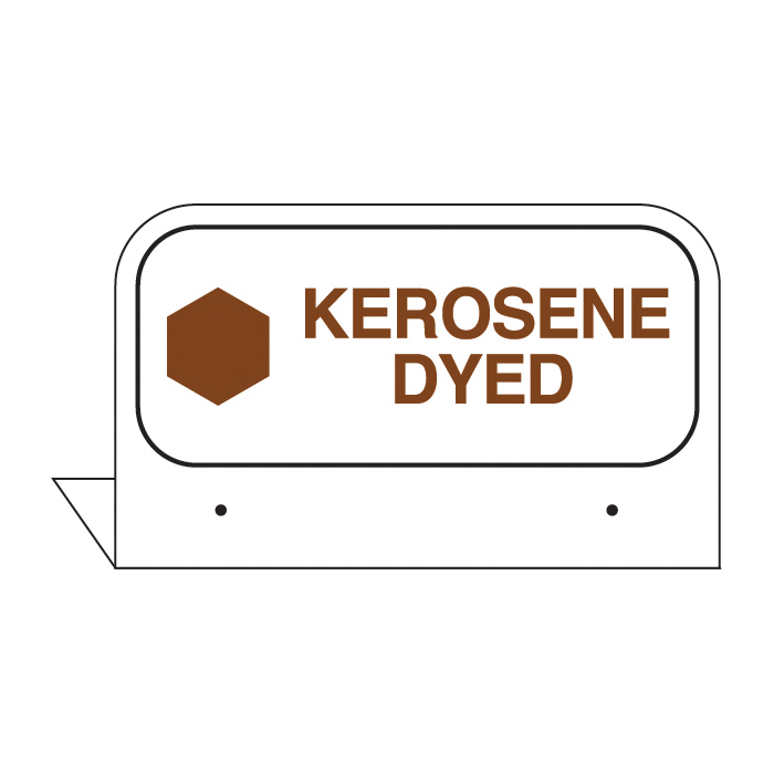FPI-65-O -  3.5" x 2.625" Fill Pipe ID Tag "DYED KEROSENE"