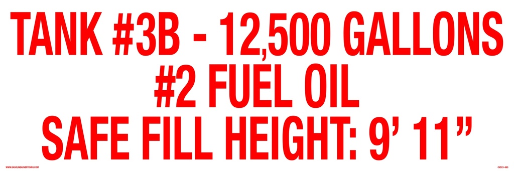 CVD21-083 - 24"W X 8"H - TANK #XX DECAL - 2" high letters