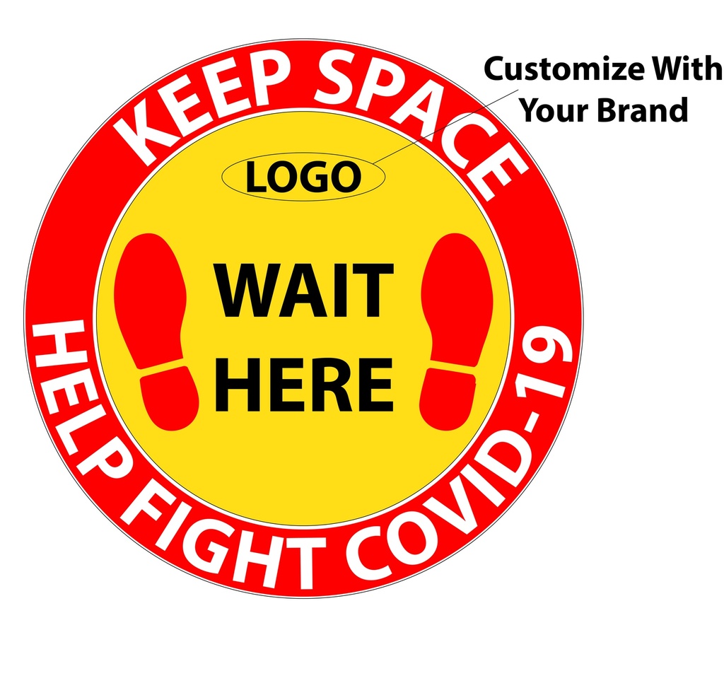 CORONAVIRUS (COVID-19) - Wait Here Floor Marker 7.5" Radius