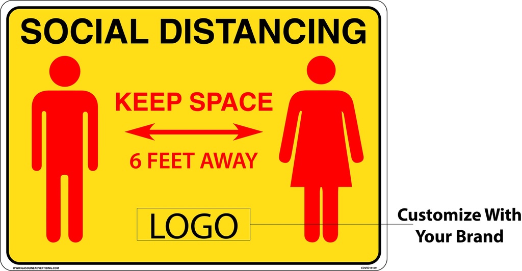 CORONAVIRUS (COVID-19) - Social Distancing Floor Marker 20" W x 14" H