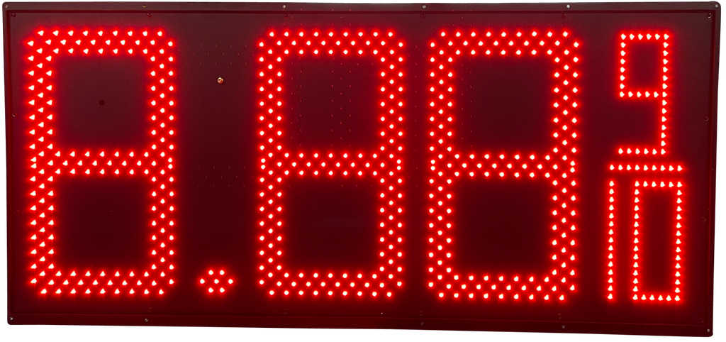 18" High DIP LED Fuel Price Sign. 45.75" x 23.25" x 1" Weatherproof Retrofit System Assembled Complete with Meanwell Power Supply