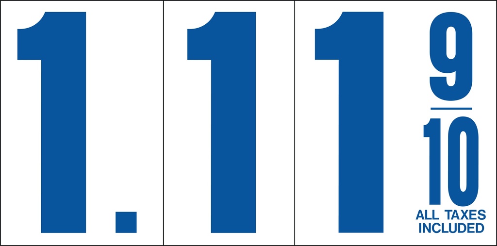 Curb Stand Sign 12" Numeral Booklets Small