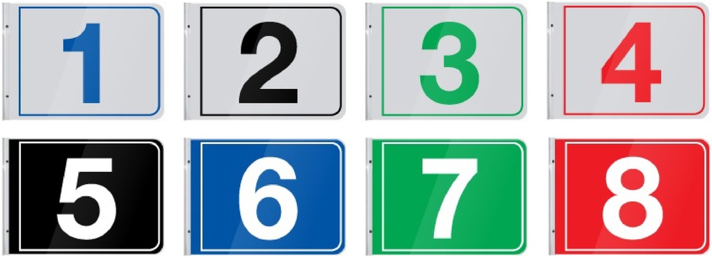 PS-12 - Pump Number Flag Mount 12" Rectangular Signs