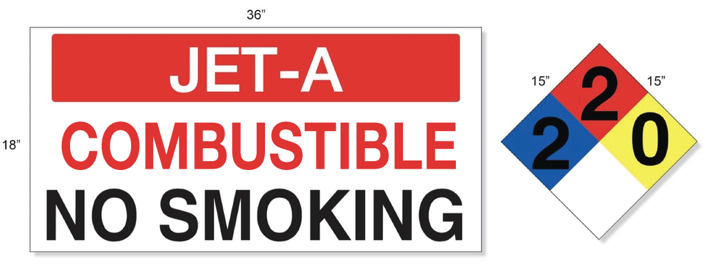 AST JET-A High Performance Graphic Set - 1 Each NFPA & Tank Decal