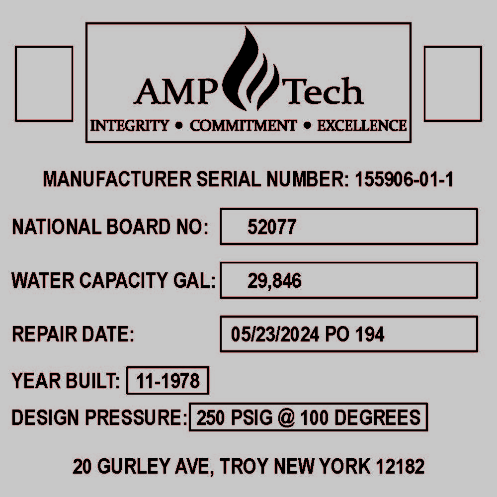 UST5-TG-BERNERS 5" X 5" Stainless Steel ID TAG