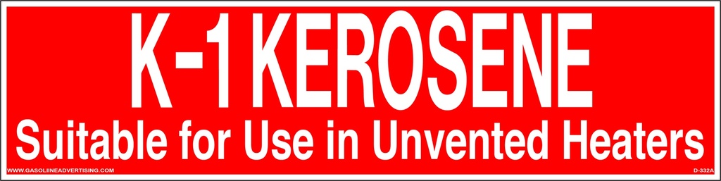 D-332A - 12"W X 3"H - Kerosene Decal