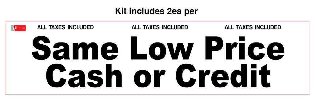 CK-442 5.75" x 29.75" CONVERSION MAGNETS "SAME LOW PRICE CASH OR CREDIT" Black letters on White Background Magnet