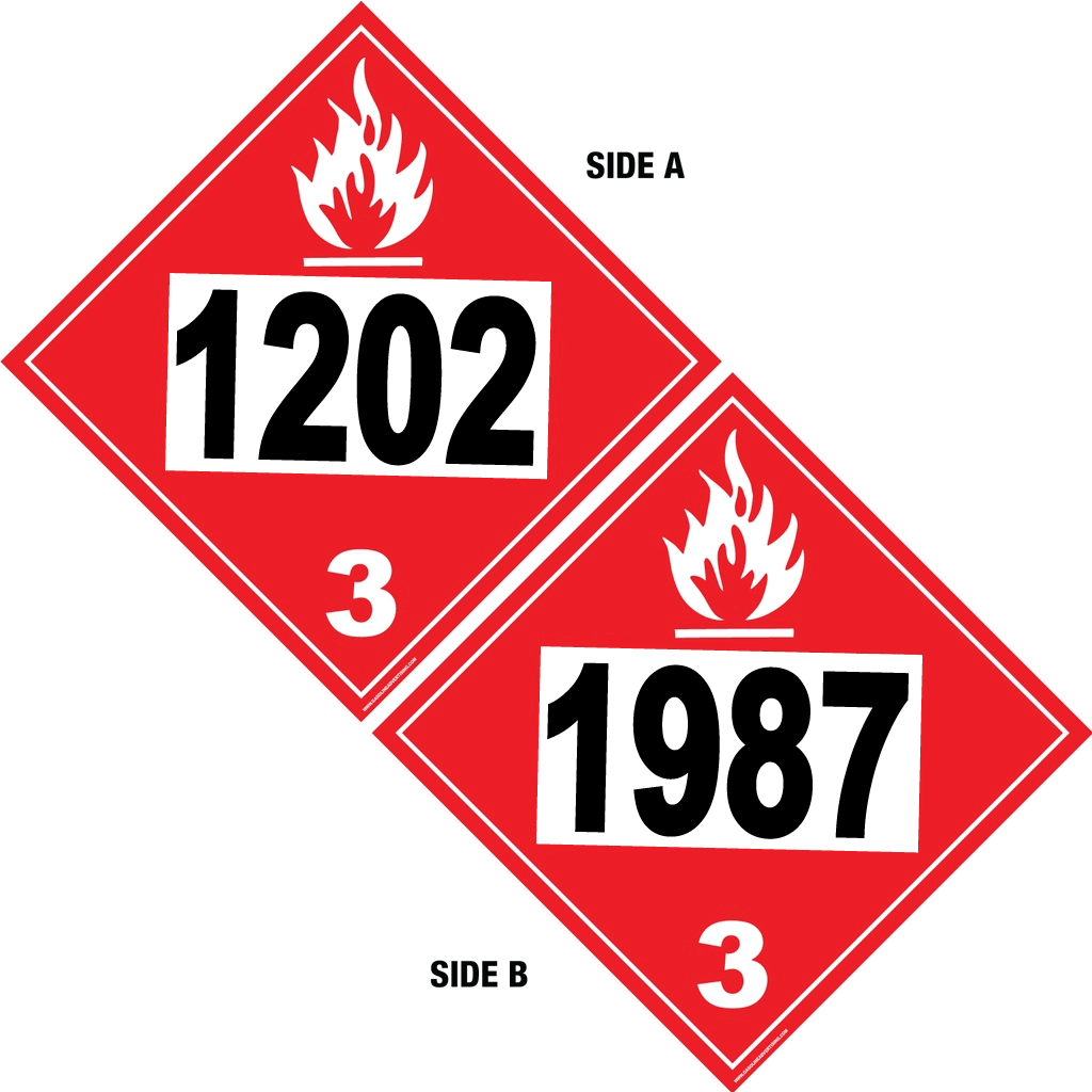 D.O.T. 2 SIDED PLACARD - 1987/1202