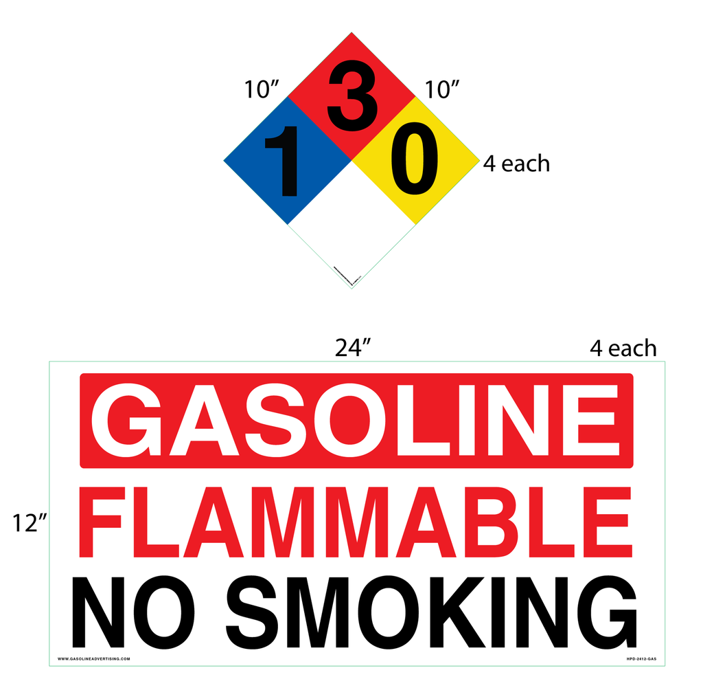 AST Gasoline High Performance Graphic Set - 4 Each NFPA & Tank 3M Decal
