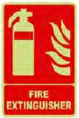 CAS-812-FE - 8"w x 12"h "Fire Extinguisher" with symbol - Aluminum Sign