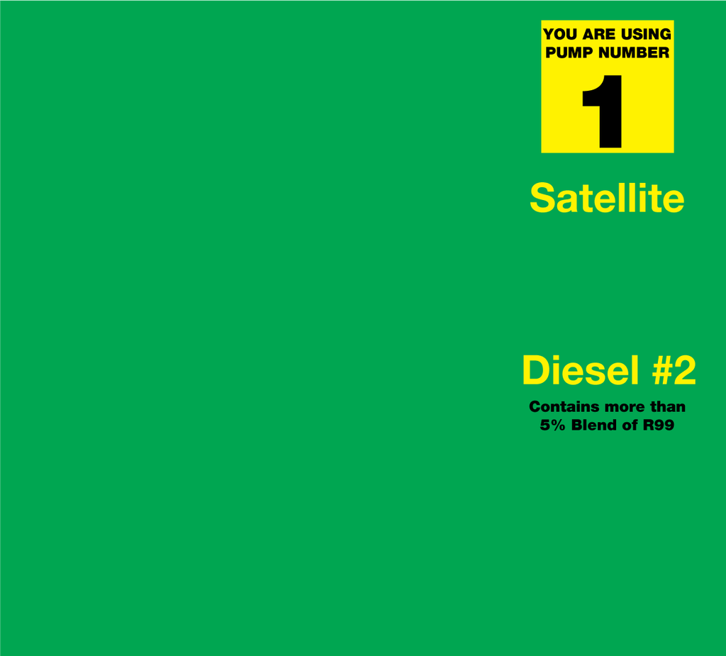 DG8-PO11B-DSL#2-PN-SAT Brand Panel - Diesel #2 with Pump Number Satellite