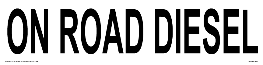 CVD08-28B - 12" x 3" "ON ROAD DIESEL" Black on White Decal