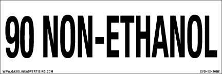 CVD-62-90NE 6"w x 2"h "90 Non-Ethanol" Black on White background decal