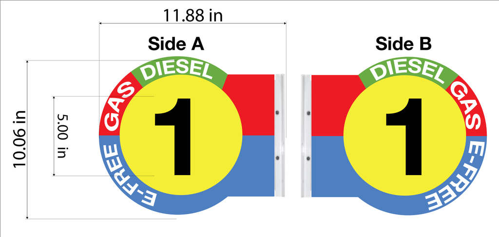 PS10-CUS-DSLGASEF - 10" ROUND PUMP #'s - Custom Layout for Diesel, Gas, EFree