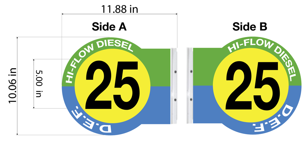 PS10-CUS-HFDSLDEF- 10" ROUND PUMP #'s - Custom Layout for Hi Flow Diesel and D.E.F.