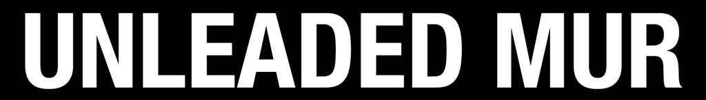 D-284-UNLMUR - 28"W x 4"H "UNLEADED MUR" 3" High Letters White on Black Decal