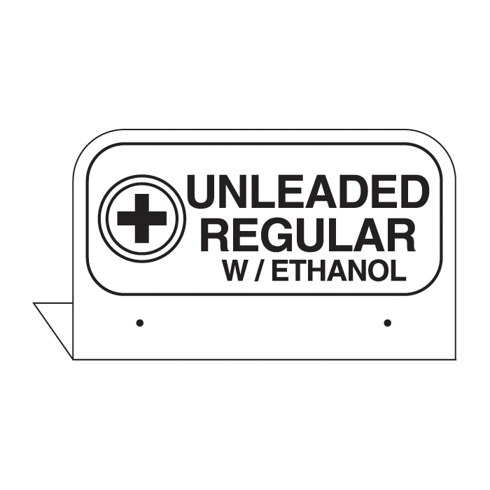 FPI-20 - 3.5" x 2.625" Fill Pipe ID Tag "UNLEADED REGULAR W/ ETHANOL"