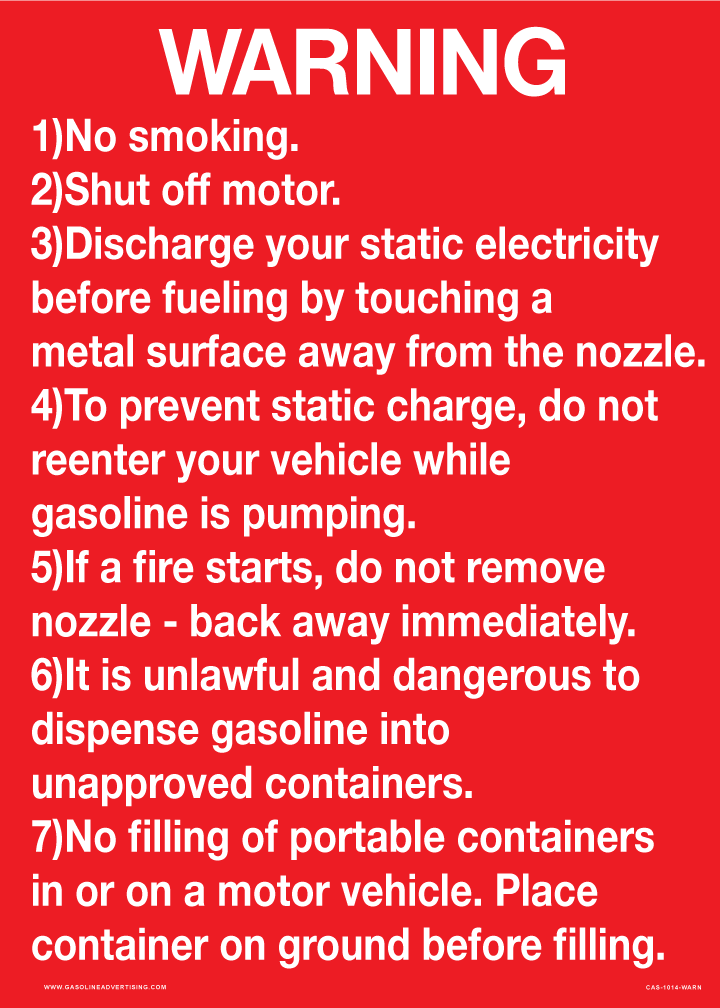 CAS-1014-WARN - 10" x 14" Aluminum Sign - WARNING INSTRUCTIONS