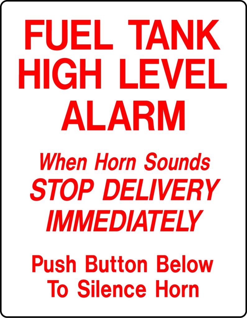 AS-46-1824 - 18" x 24" Metal - Fuel Tank Level