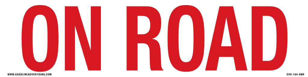 CVD-164-ONR - 16"W X 4"H - ON ROAD - Decal Red on White background