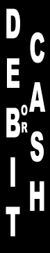 M1-ID-DEBCAS-V - 1"W X 5"H - Debit or Cash  -  Vertical Decal