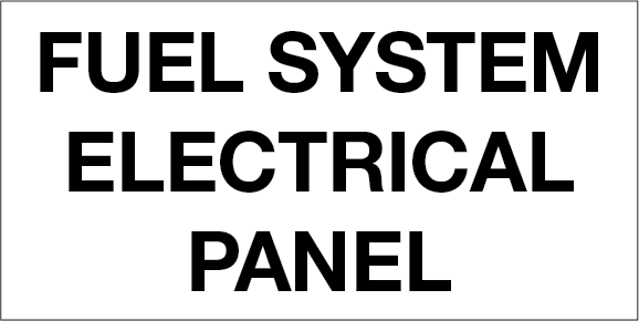 CES-84-FSEP -  FUEL SYSTEM ELECTRICAL PANEL - Engraved Sign with 3/4" high letters - Black on White Engravable Plastic