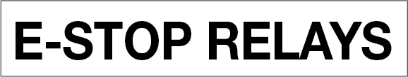 CES-82-ESR -  8"w x 1.5"h - E-STOP RELAYS - Engraved Sign with 3/4" high letters - Black on White Engravable Plastic