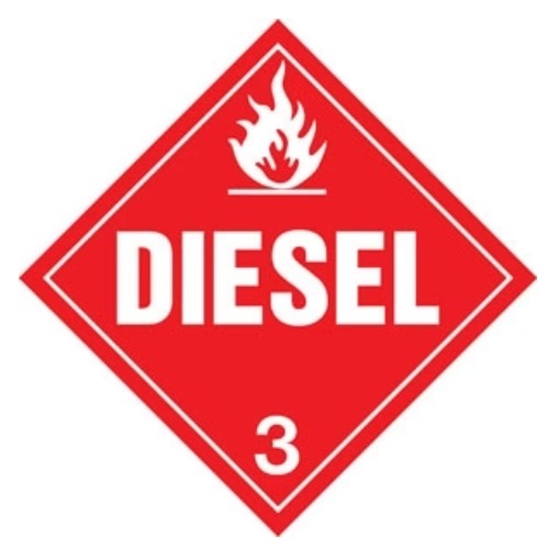 D-15DSL - 15" x 15" DIESEL D.O.T. Decal