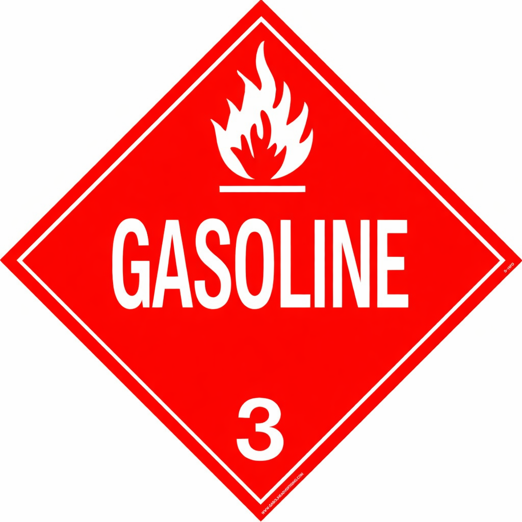 D-15GAS - 15" x 15" GASOLINE D.O.T. Decal
