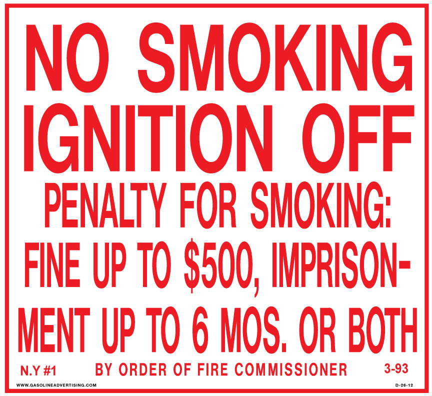 D-26-12 - 12"w x 11"h Fueling Instructions Decal - NO SMOKING...