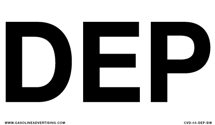 CVD-64-DEP-BW - 6"w x 3.5"h "DEP" - Black on White Decal