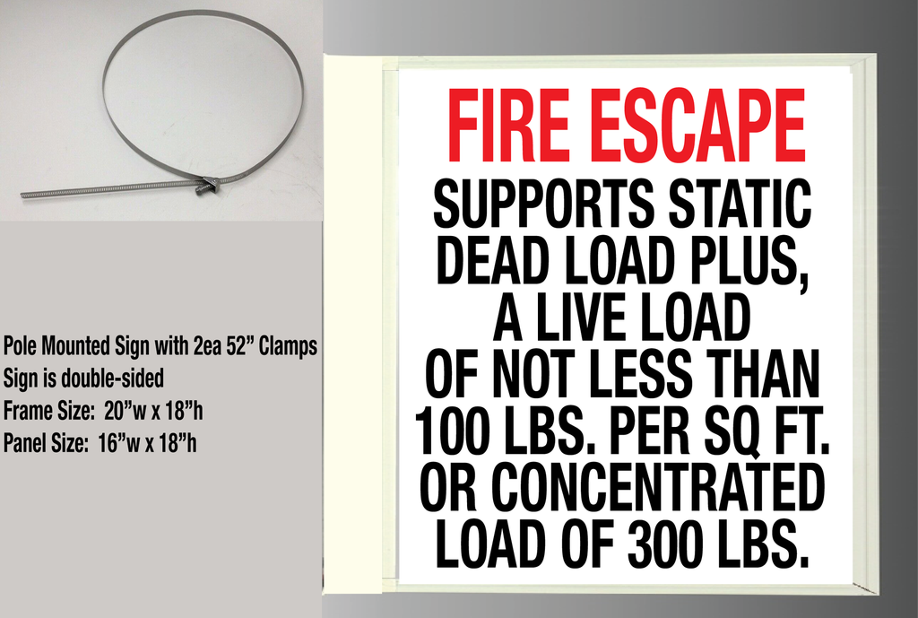 CBSF-2018-FE 16"w x 18"h EMERGENCY SHUT-OFF" RIGHT ARROW White on Red - Aluminum Sign - Double-Sided Enclosed in White Frame with 52" clamps (copy)
