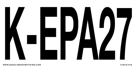 CVD16-016 - 6"w x 3"h "K-EPA27" - Black on White Decal