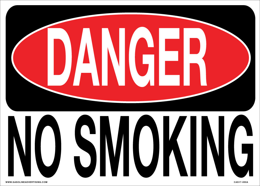 CAS17-050A - 14"W X 10"H - DANGER NO SMOKING - Aluminum Sign