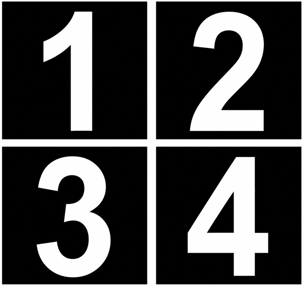D-14-WB / D-19-WB Pump number Decals - White numbers on Black Background